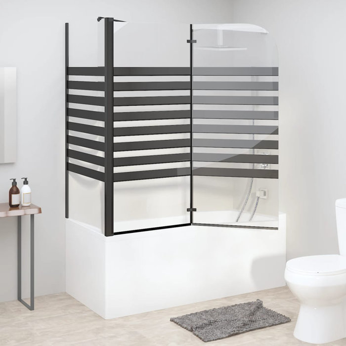 VidaXL Bathtub Shower Door Folding Bathtub Door Tub Enclosure Tempered